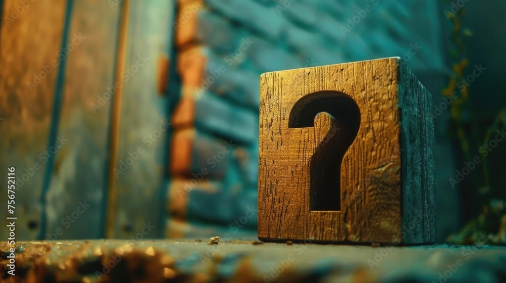 Wooden block with a question mark symbol. Suitable for educational and business concepts Wooden block with a question mark symbol. Suitable for educational and business concepts