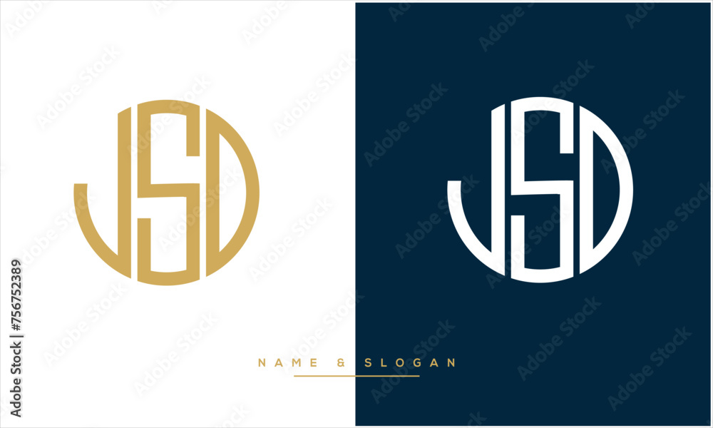 Obraz premium JSD ,Abstract letters Logo monogram