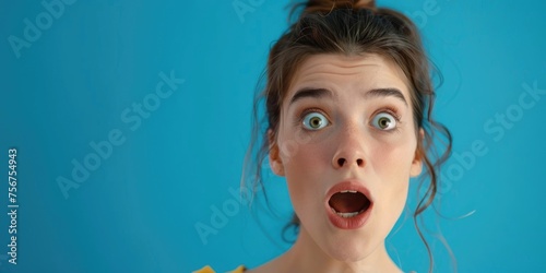 A woman with a surprised expression on her face. Suitable for various concepts and designs photo