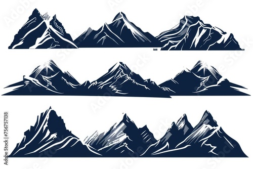 A picturesque view of four snow-covered mountains. Ideal for travel and nature-themed projects