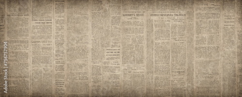 Antique Newspaper Clippings Collage as Background Texture.Collage of faded and aged newspaper clippings, offering a textured background that evokes a sense of history and past communication