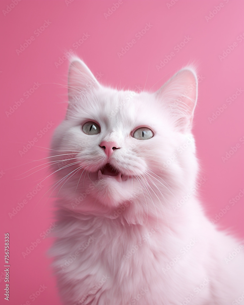 Millennial Pink Happy cat сreated with Generative Ai Millennial Pink Happy cat сreated with Generative Ai