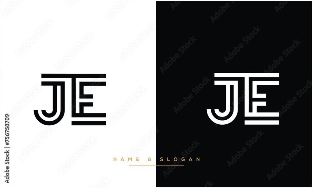 JE, EJJ, J, E, Abstract Letters Logo Monogram JE, EJJ, J, E, Abstract Letters Logo Monogram
