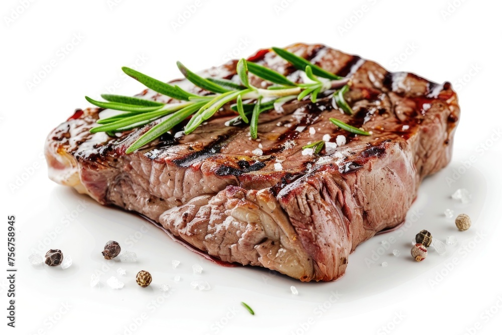 Juicy steak with a fresh herb garnish. Perfect for food blogs or restaurant menus