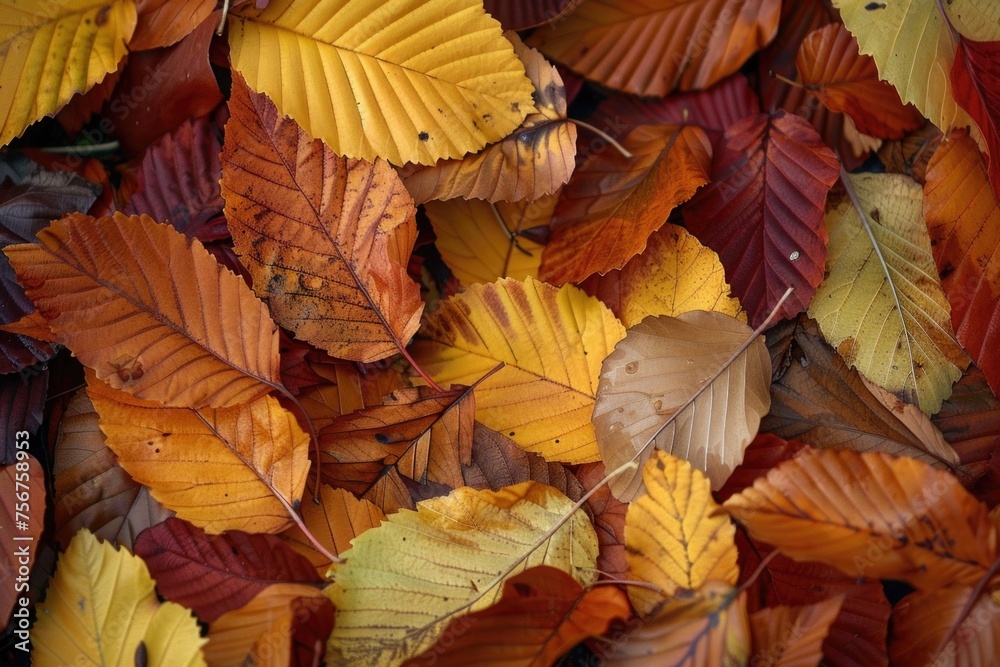 A bunch of leaves scattered on the ground. Suitable for autumn themes A bunch of leaves scattered on the ground. Suitable for autumn themes