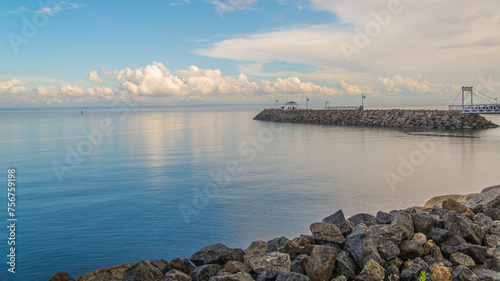 La Malbaie, Canada - August 17 2020: Stunning landscape view by the saint lawrence river in La Malbaie in Quebec photo