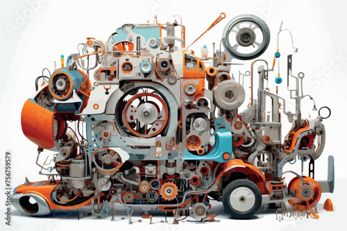 bolts and nuts on a white background