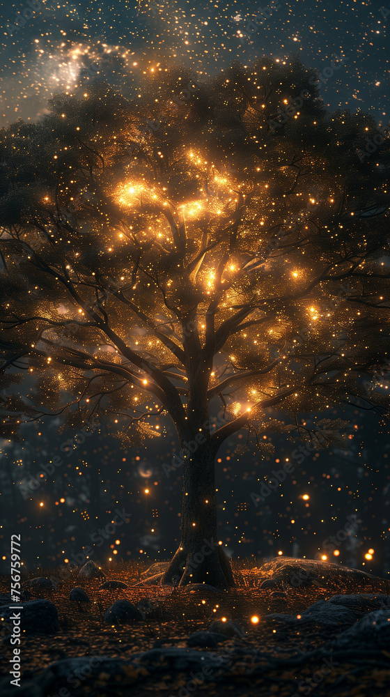 Sun rays in the forest. AI generated art illustration. Sun rays in the forest. AI generated art illustration.