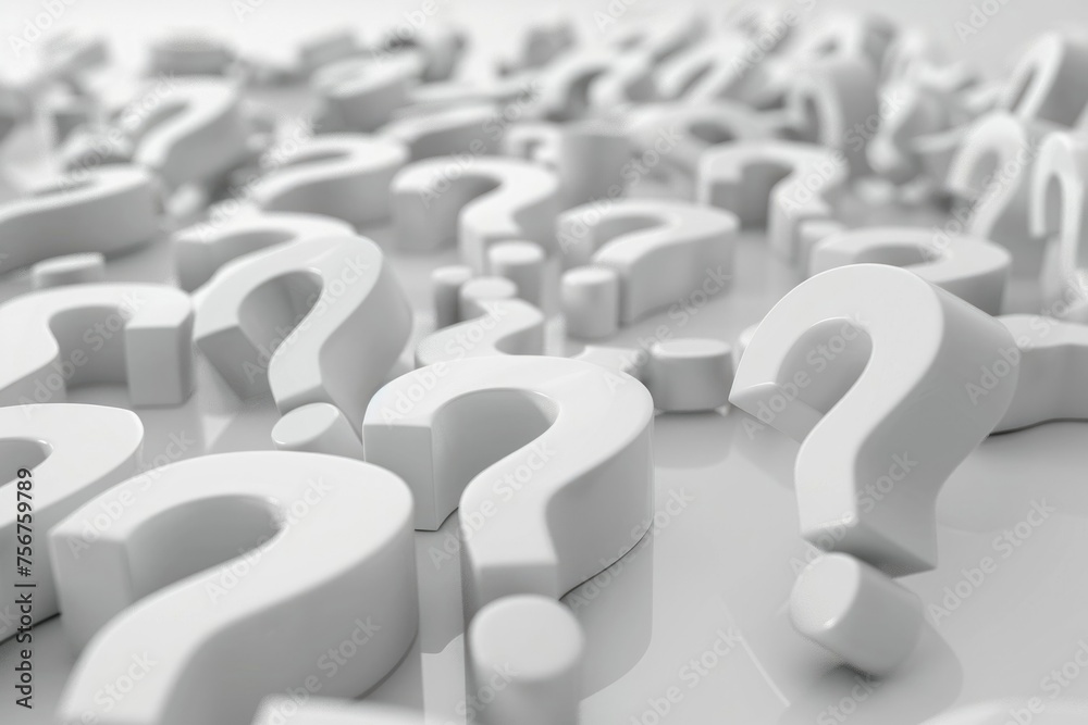 A picture of many question marks on a white background. Suitable for educational materials A picture of many question marks on a white background. Suitable for educational materials