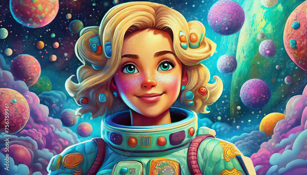 Astronaut in space rocket lunching Astronaut in space rocket lunching
