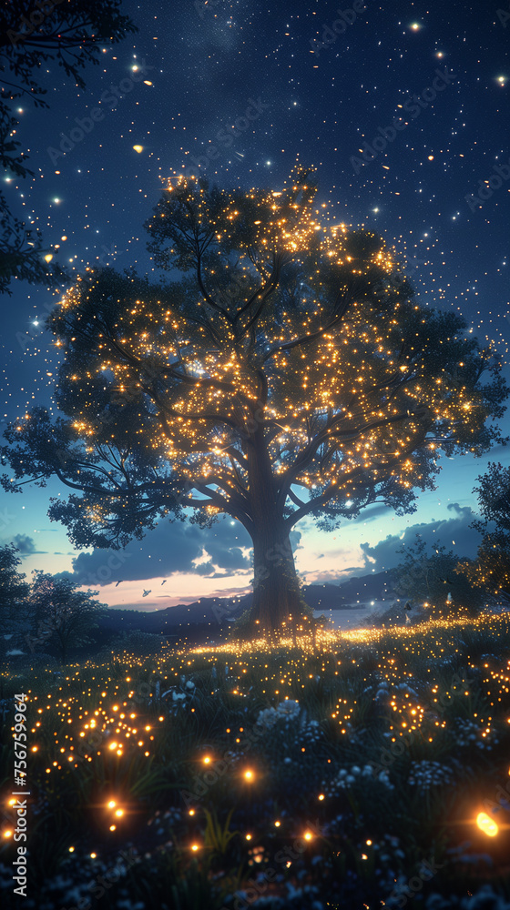 Sun rays in the forest. AI generated art illustration. Sun rays in the forest. AI generated art illustration.