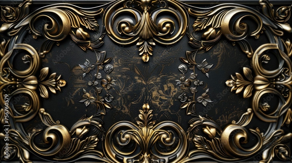 Stylish black and gold wall clock for home decor Stylish black and gold wall clock for home decor