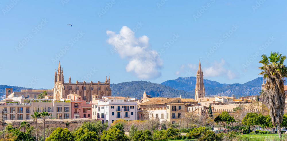 Basilica de San Francisco Towers Over the Cityscape of Palma de Mallorca