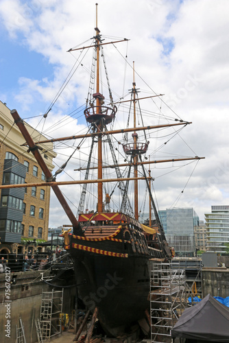 Golden Hind tall ship in London