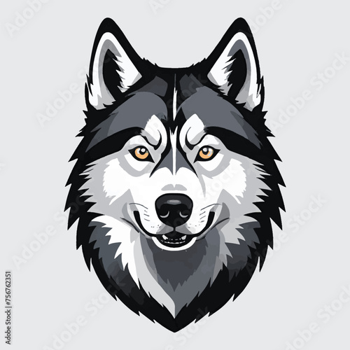 husky head vector isolated