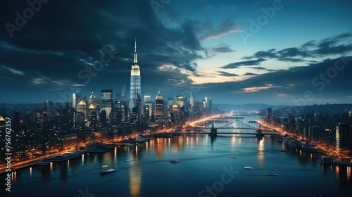 City skyline at night © PNG