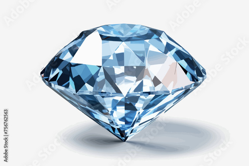 Big shiny princess cut diamond or gem. 3d illustration on white background