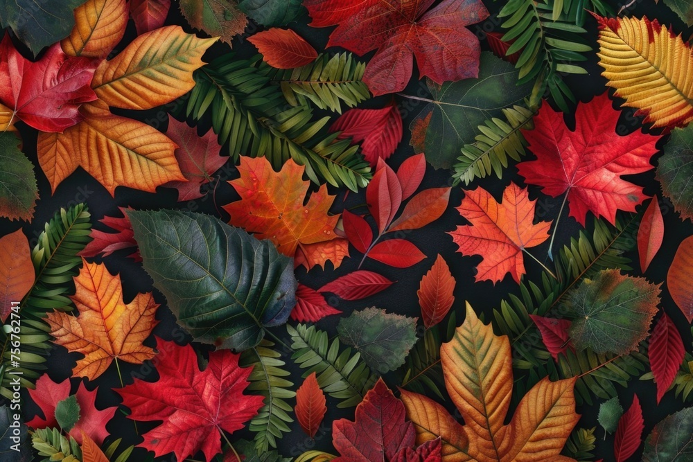 A pile of leaves on the forest floor, suitable for autumn themes