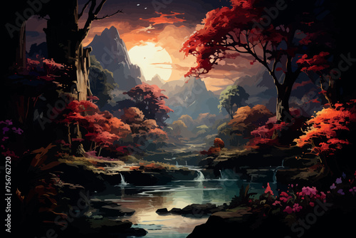 mid autumn festival style background abstract painting