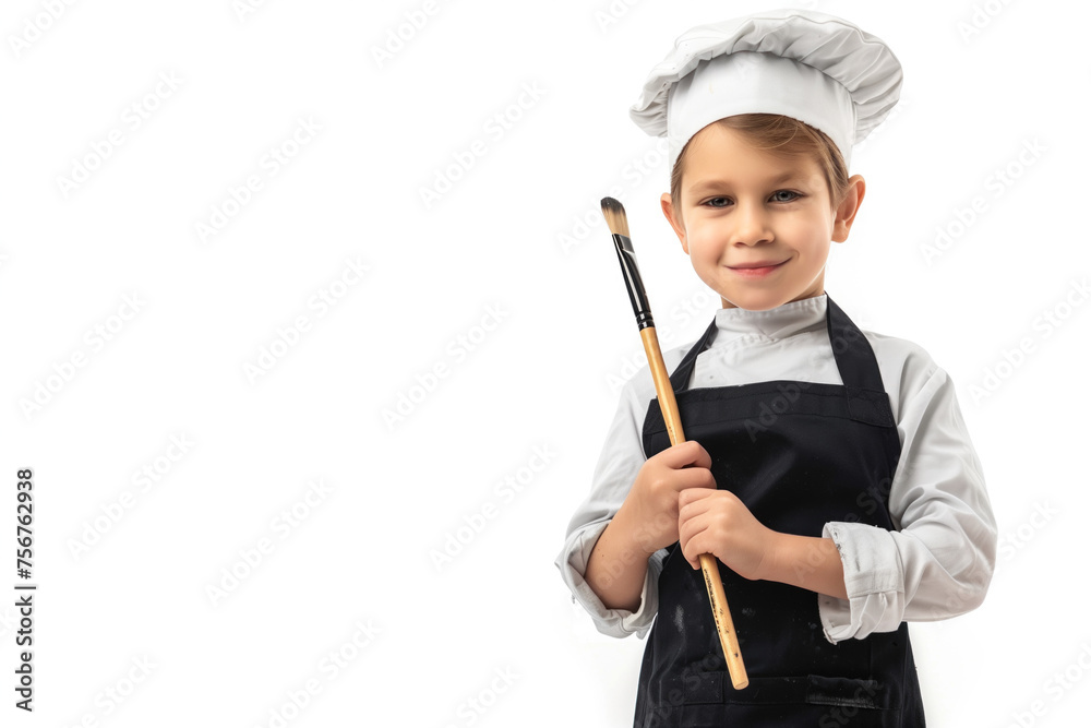 Young painter with a brush Young painter with a brush