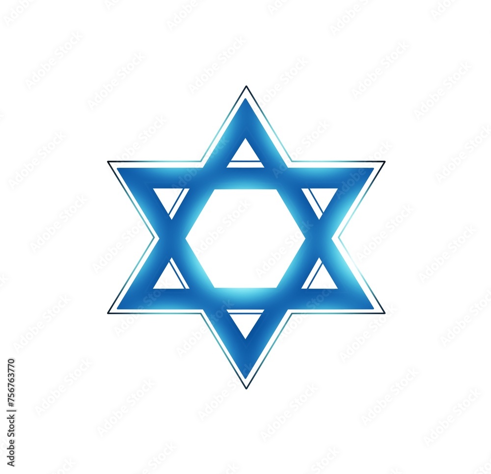 Blue star of david, jews jewish symbol logo illustration on white background Blue star of david, jews jewish symbol logo illustration on white background