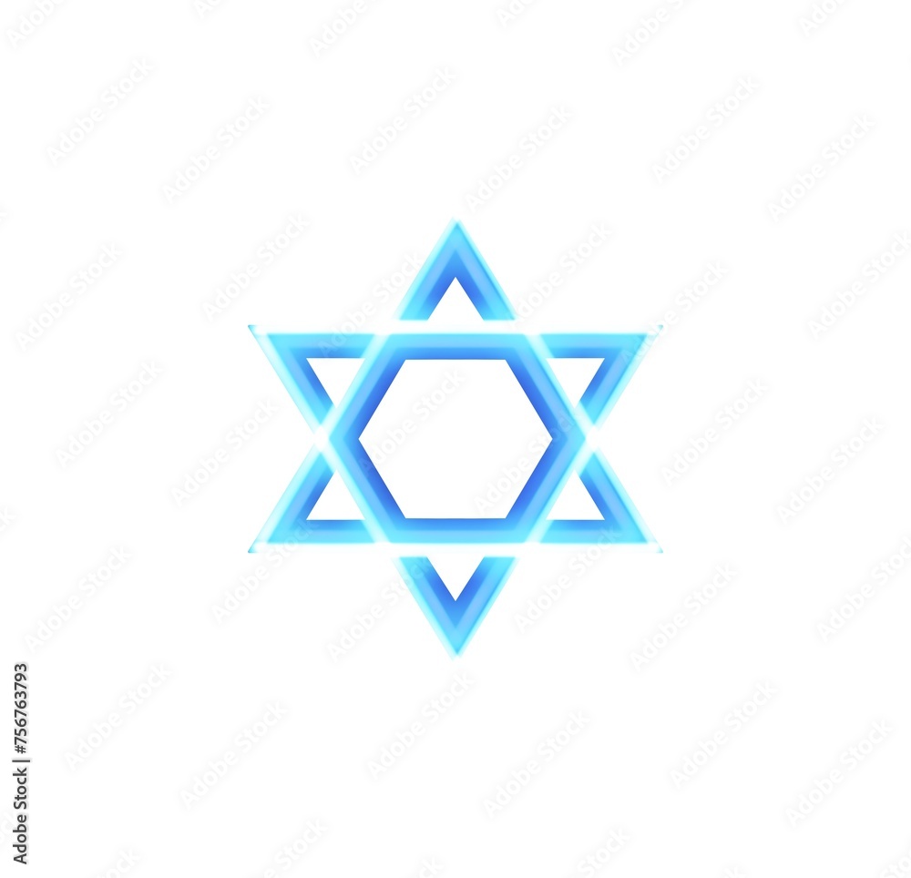 Blue star of david, jews jewish symbol logo illustration on white background Blue star of david, jews jewish symbol logo illustration on white background