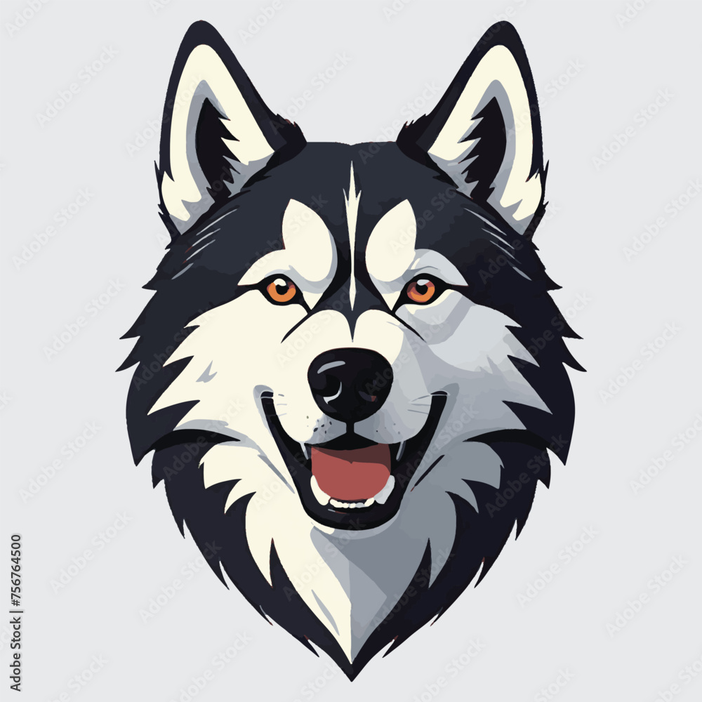 husky head vector isolated