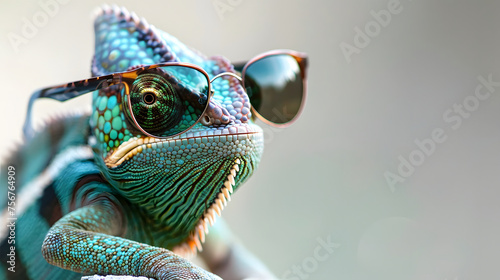 A cool relaxing chameleon