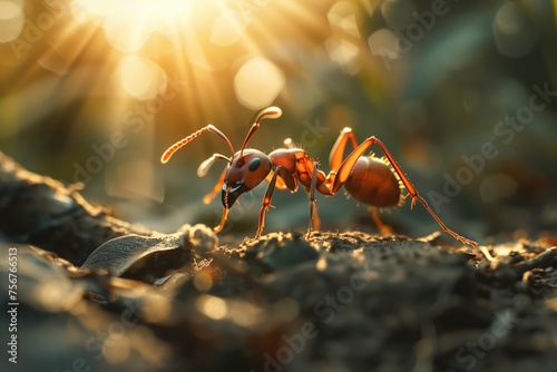 red ant on the ground © StockUp