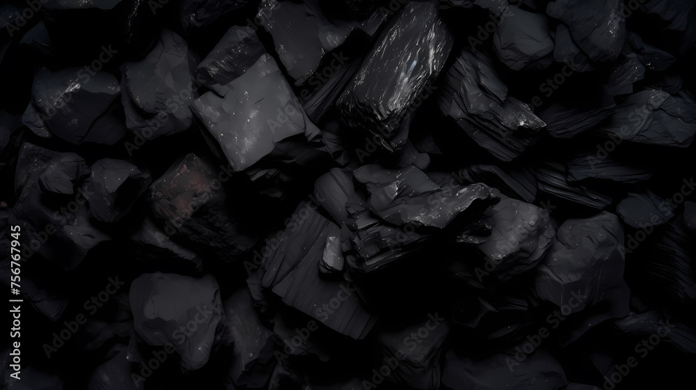 Coal mineral black color as background for geology or engineering projects