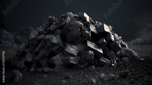 Coal mineral black color as background for geology or engineering projects