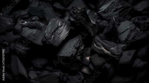 Coal mineral black color as background for geology or engineering projects