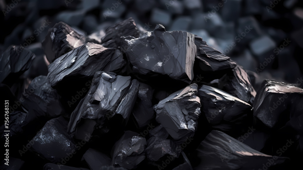 Close-up photo of crushed coal