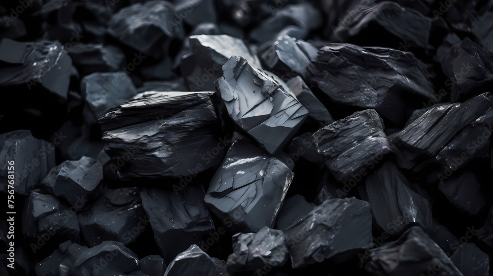 Close-up photo of crushed coal