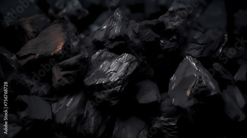 Close-up photo of crushed coal © xuan