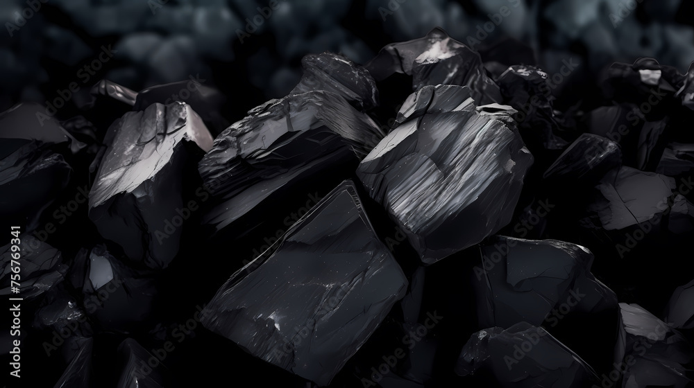 Close-up photo of crushed coal