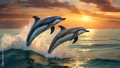 dolphins jumping out of the sea © Dan Marsh