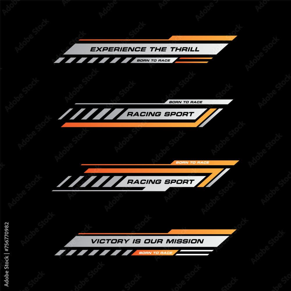 Sport racing stripes car stickers. modification body speed and drift ...