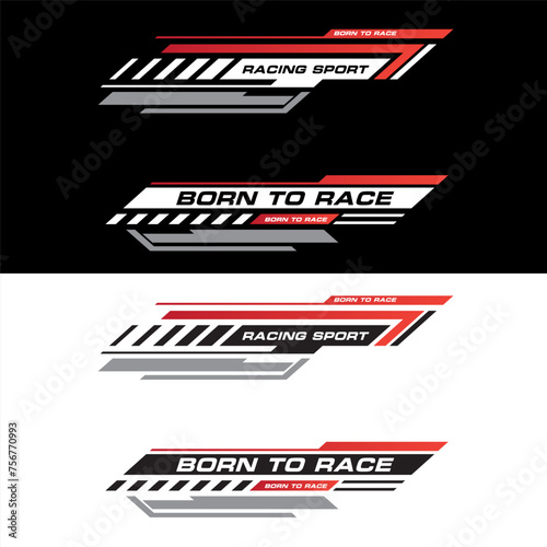 Sport racing stripes car stickers. modification body speed and drift vinyl decal isolated set templates