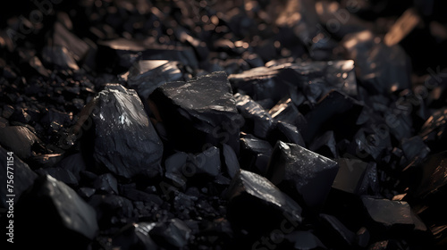 Close-up photo of crushed coal