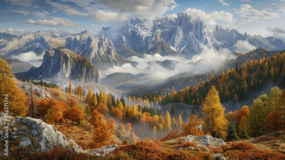 after sunrise, to achieve warm, soft lighting that enhances the colors and textures of the autumn scenery.