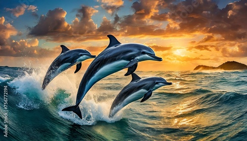 dolphins at sunset © Dan Marsh