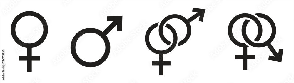 Collection of simple vector icons about male or female genitals Collection of simple vector icons about male or female genitals