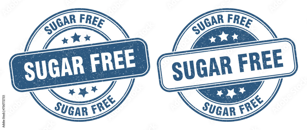 sugar free stamp. sugar free label. round grunge sign