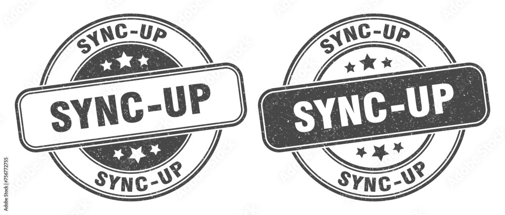 Obraz premium sync-up stamp. sync-up label. round grunge sign