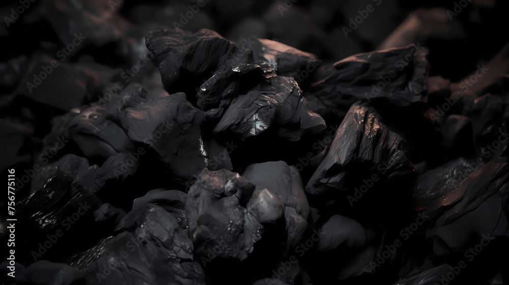 Close-up of black coal, energy fuel Close-up of black coal, energy fuel