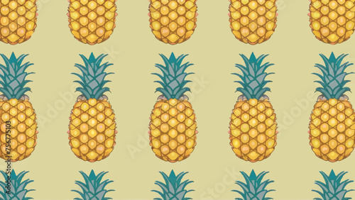 Vector Pineapple Illustration in Sleek Flat Design: Vibrant, Modern, and Engaging Artwork photo