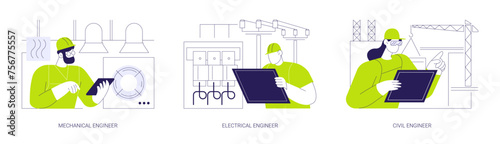Commercial engineering abstract concept vector illustrations.