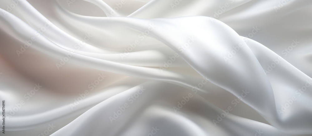 A close up of a grey satin fabric on a cloud background, resembling delicate petals in liquid form. The silk material reflects tints and shades like the sky, creating a mesmerizing smoke pattern A close up of a grey satin fabric on a cloud background, resembling delicate petals in liquid form. The silk material reflects tints and shades like the sky, creating a mesmerizing smoke pattern