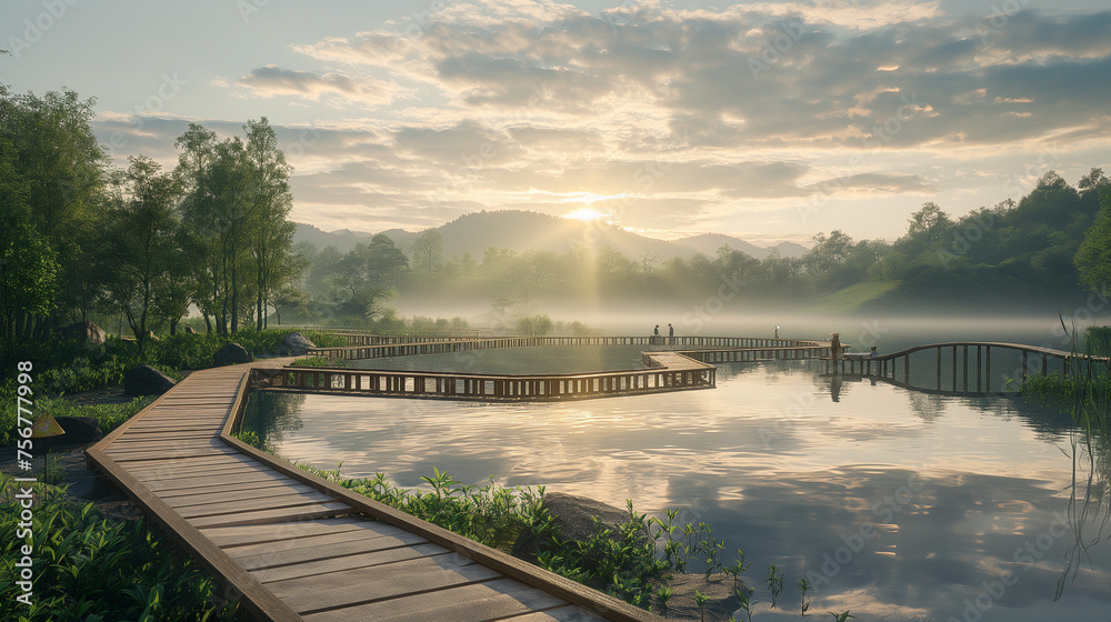 Naklejka premium Misty Zen Morning